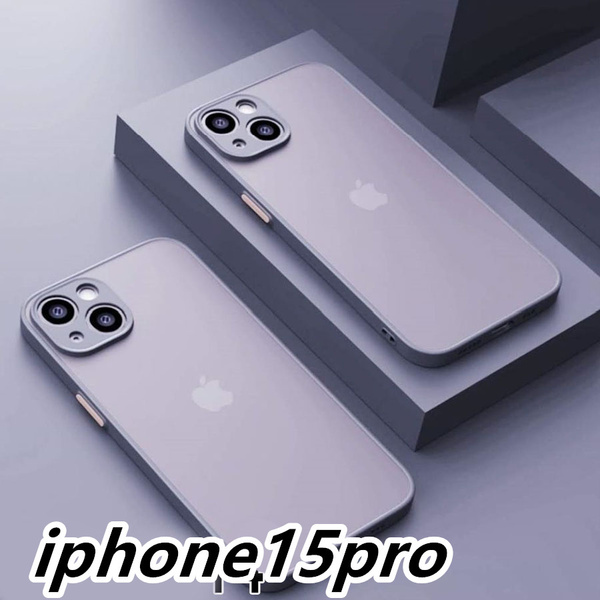 iphone15proケース カーバー TPU 可愛い お洒落 マット 灰色 軽量 ケース 耐衝撃 高品質172