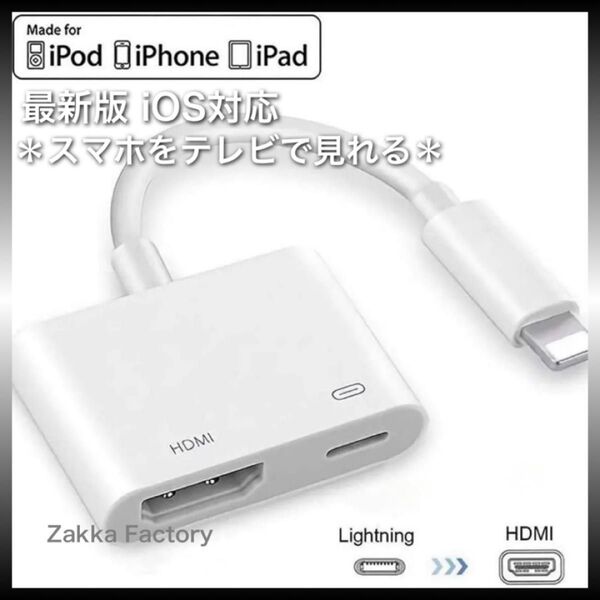 iphone ipad HDMI 変換アダプタ ケーブル テレビ スマホ モニター プロジェクター iPhone14 テレビ接続