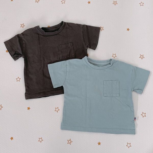 90㎝ コットン半袖Tシャツ 2枚セット