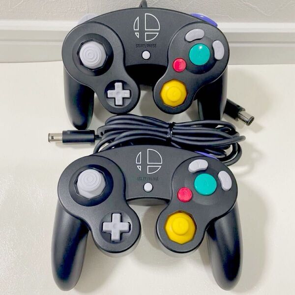 ゲームキューブ コントローラー スマブラブラック GQ 後期 有線