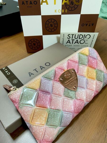 ATAO アタオ リモ ブロックパーティ シャングリラピンク 長財布