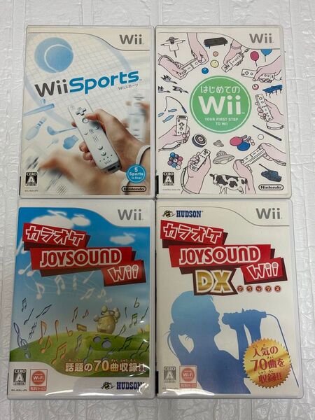 Wii Sports はじめてのWii カラオケJOYSOUND DX 4本セット まとめ売り ソフト