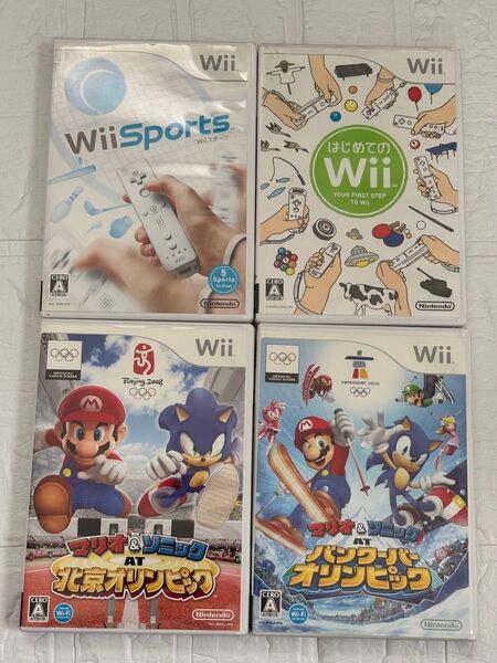 Wii Sports マリオ&ソニック AT北京 バンクーバーオリンピック はじめてのWii 4本セット ソフト