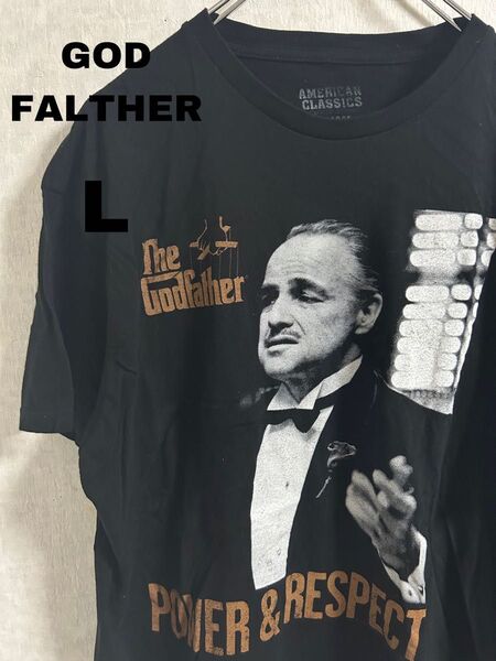 映画 ゴッドファーザー Tシャツ 黒 古着 ムービーTシャツ バングラデシュ製 映画 半袖 L ヴィンテージ USA