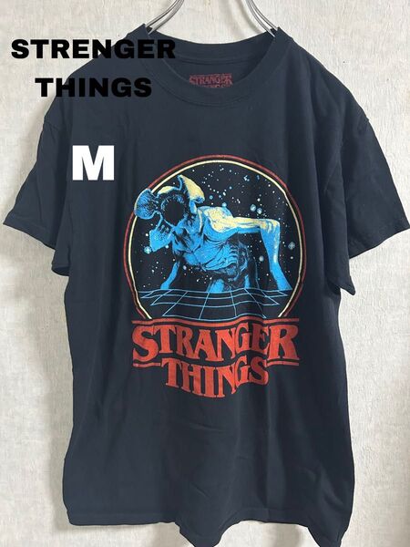 ストレンジャーシングス Tシャツ デモゴルゴン 古着 Mサイズ ブラック SF STRENGER THINGS ネットフリックス