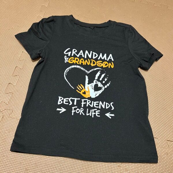 120-130 7Y GRANDMA & GRANDSON Tシャツ 半袖 黒 キッズ