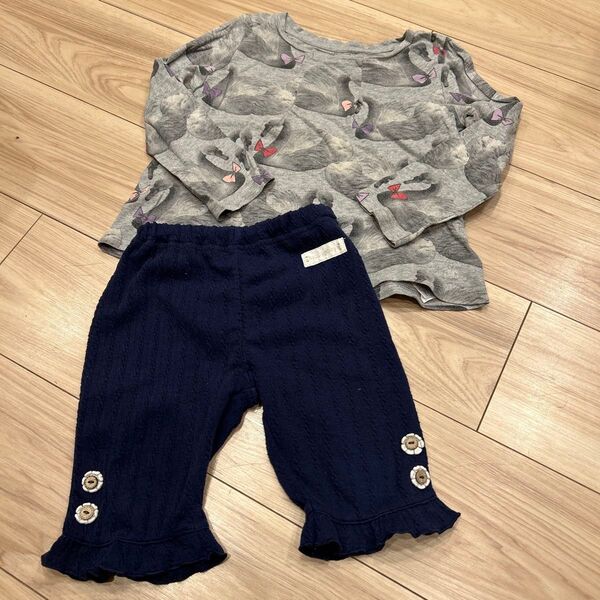 babyGap スワン柄 トップス 西松屋ショートパンツセット 95 100 上下セット ハーフパンツ