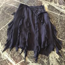 【美品】INTERPLANET★インタープラネット デザインスカート シルク100% 絹 38サイズ Mサイズ 黒_画像3