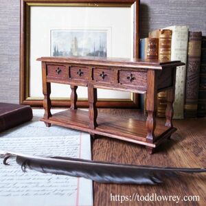 【ミニチュアで味わう英国家具】イギリス アンティーク サイドテーブル 家具 小物入れ 収納◆◆Antique Miniature Side Table◆