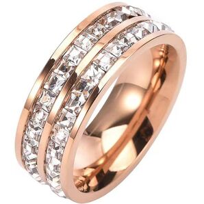 【売れ筋!】指輪 レディース ジルコニア エタニティー リング 7mm幅 チタン ピンキーリング ファッション アクセサリー