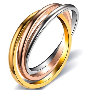 【売れてます♪】指輪 レディース チタン 3連 トリニティー リング ピンキーリング ファッション アクセサリー