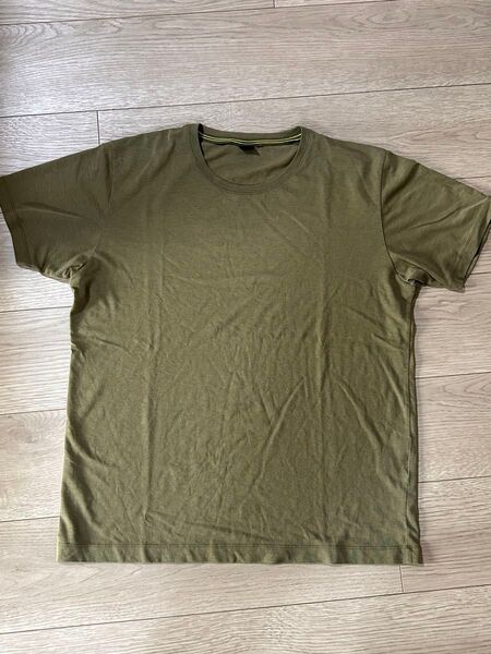 UNIQLO ユニクロ 無地 ドライ半袖Tシャツ モスグリーン系 カーキ色 オリーブ色 メンズ サイズM 美品