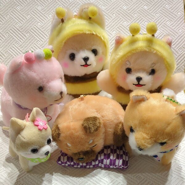 豆しば三兄弟 ぬいぐるみ 6個セット