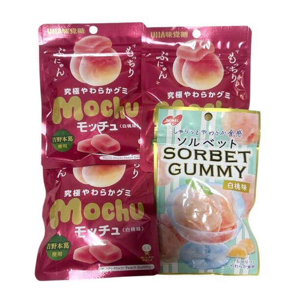 白桃グミ モッチュ ソルベットグミ 新食感 桃好きさんへ 4点セット