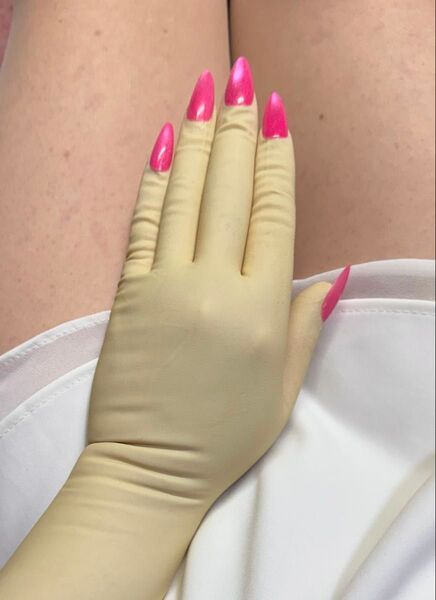 ネイル 爪付き 60cm丈 ラバー ラテックス ロンググローブ ゴム手袋 長手袋