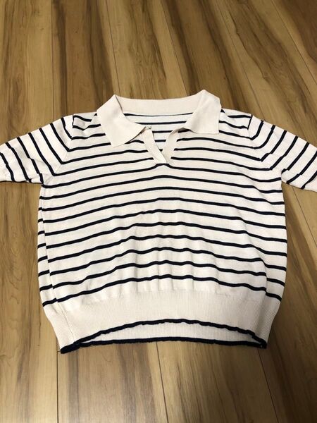 シーイン SHEIN サマーニット 半袖 ボーダー F