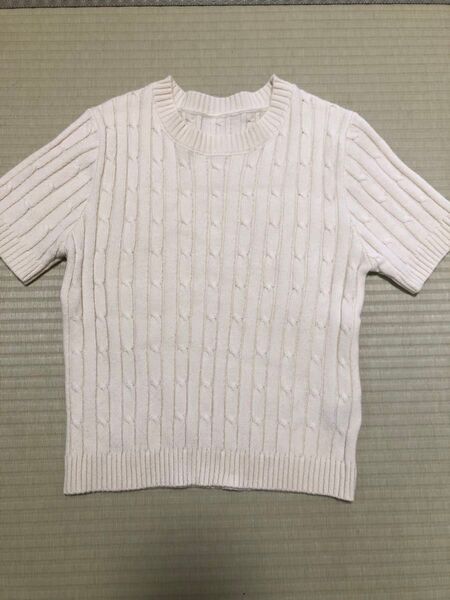 シーイン サマーニット 半袖ニット アイボリー L