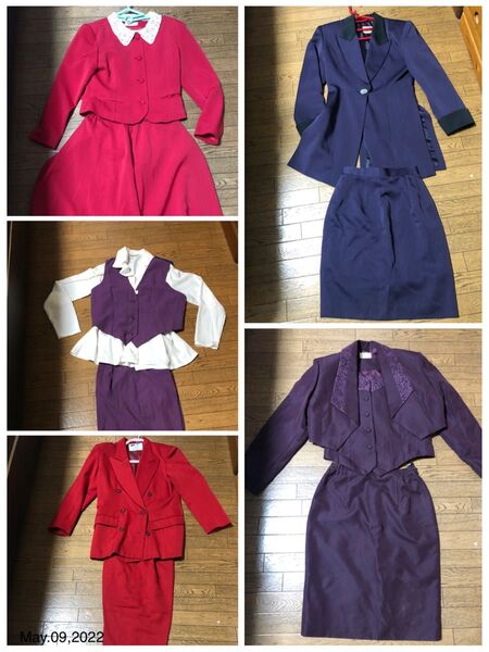 80年代スーツ レディース 5着セット 古着 姫 古着卸 上下セット 学芸会