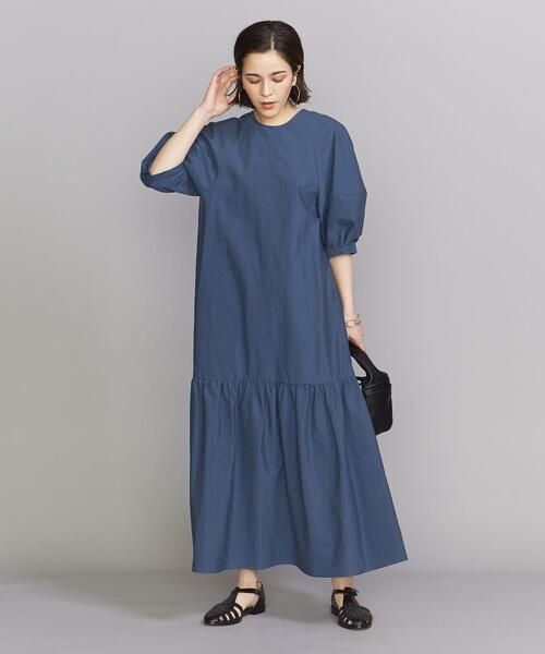 ★美品★BEAUTY&YOUTH バックリボン ボリューム マキシワンピース