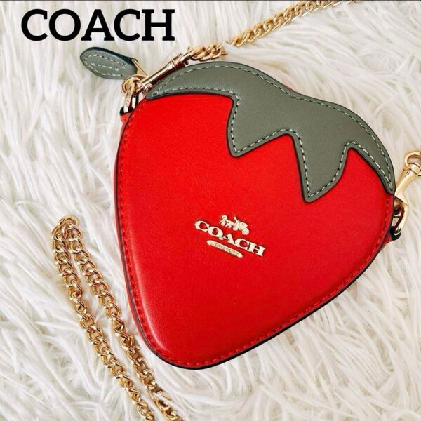 希少 COACH コーチ ショルダーバッグ レザー いちご ストロベリー ポシェット ミニバッグ CI182