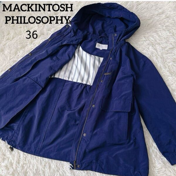 MACKINTOSH PHILOSOPHY マウンテンパーカー ブルゾン ジャンパー ショート 紺 ネイビー フード 36 S 7