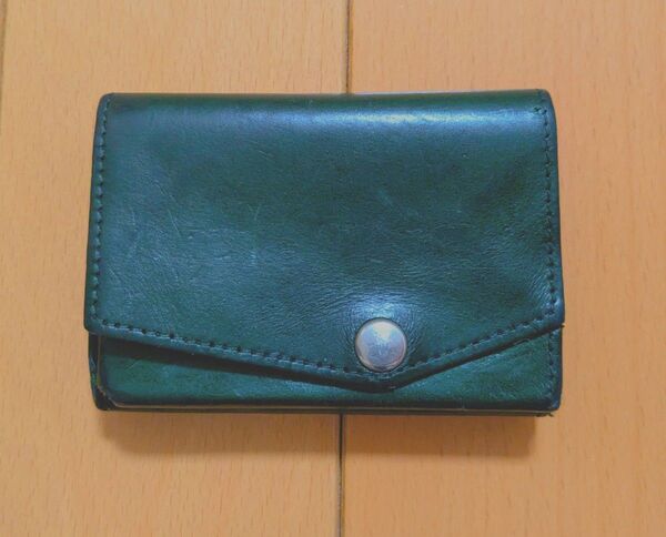 週末激安出品!abrAsus アブラサス 三つ折り財布 小さい財布 ブッテーロレザー キャッシュレスウォレット 美品