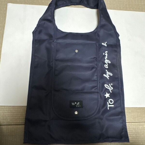 ★新品★アニエスベー エコバッグ トートバッグ ネイビーブルー