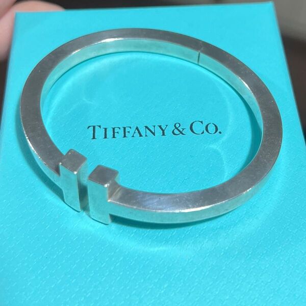 希少廃盤品 Tiffany & Co. シルバー925 ブレスレット Tスクエア ティファニー Tワイヤー シルバー