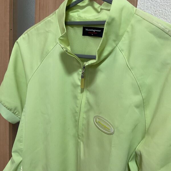 Munsingwear ハーフジップシャツ グリーン L レディースウェア