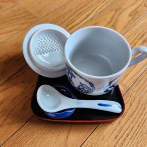 茶碗蒸し&蓋付きカップ&おろし器・スプーン&お盆セット 5セット 未使用
