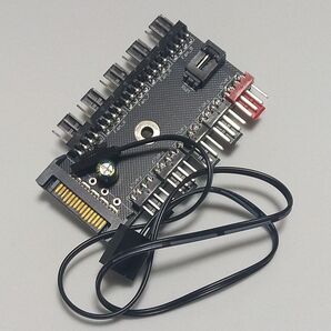 PC ファン 延長ケーブル 4PIN Sata 電源 ハブ PWM 分岐ファンハブ