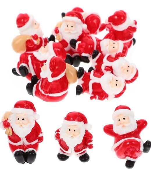 POPETPOP クリスマス サンタ クロース 置物 オーナメント 飾り ミニチュア 12個(混合スタイルでの発送)