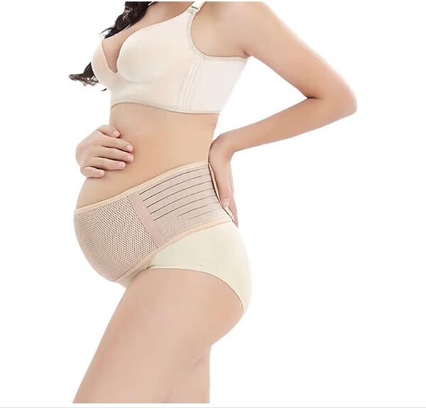 妊婦 腹帯 妊婦帯 骨盤ベルト マタニティ ベルト 産後 産前 戌の日 手術 サラシ (ベージュ, L)