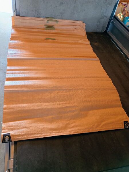 PPメッシュ袋(もみ殻、肥料、種、芋等) 縦130cm×横100cm 6枚セット未使用品