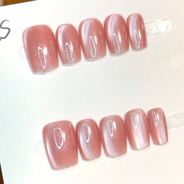 247 現品ネイルチップ XSサイズ 親指長さ17mm ハンドメイド マグネットうるツヤサイドフラッシュオフィスちゅるん