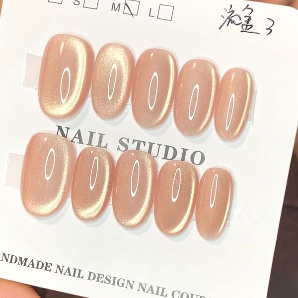 328 現品ネイルチップ Mサイズ 親指長さ19mm ハンドメイド ワンカラーマグネットうるツヤちゅるんオフィスニュアンス量産型