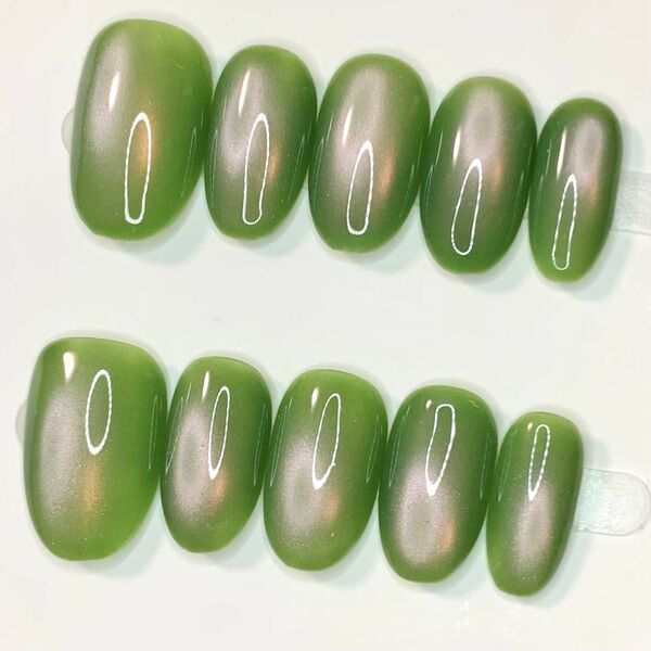 348 現品ネイルチップ Sサイズ 親指長さ19mm ハンドメイド ワンカラーマグネットうるツヤちゅるんオフィスニュアンス奥行き