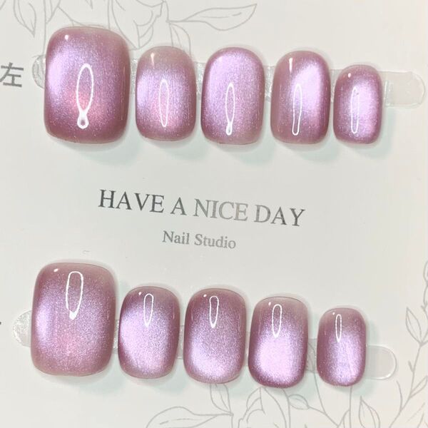 407 現品ネイルチップ Sサイズ 親指長さ17mm ハンドメイド ワンカラーマグネットうるツヤニュアンスオフィス量産型ちゅるん