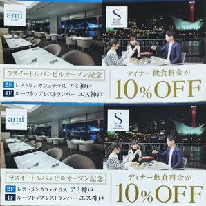 ラスイートルパンビルオープン記念 ディナー飲食料金10%OFF 2枚セット