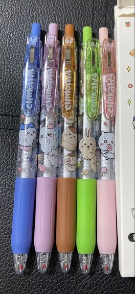 新品未使用 ジェルボールペン5本セット 0.5mm インク黒 中性ペン うさぎ
