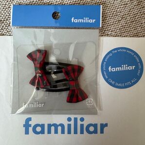 familiar パッチンドメ リボンヘアピン 2個セット