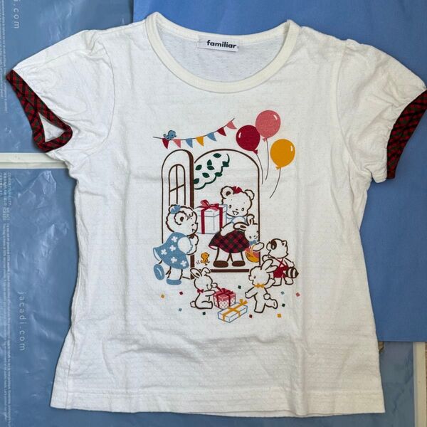 ファミリア 半袖Tシャツ 完売品 120cm お誕生日 リアちゃん パフスリーブ