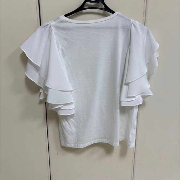 グレースコンチネンタル袖フリルTシャツホワイト
