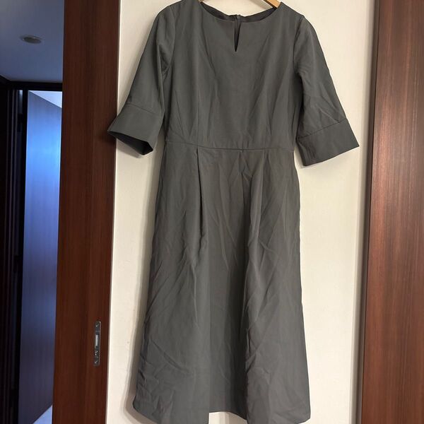 ROPE PICNIC アセテート混ドライタッチキーネックワンピース