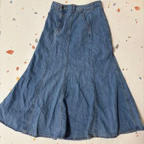GU デニムマーメイドスカート (L) ネイビー 222-340502