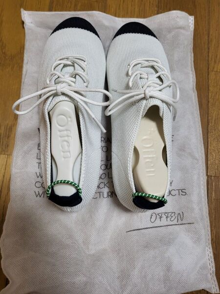 offen plain flat pattern WHITE & NAVY サイズ 36(23cm) オッフェン