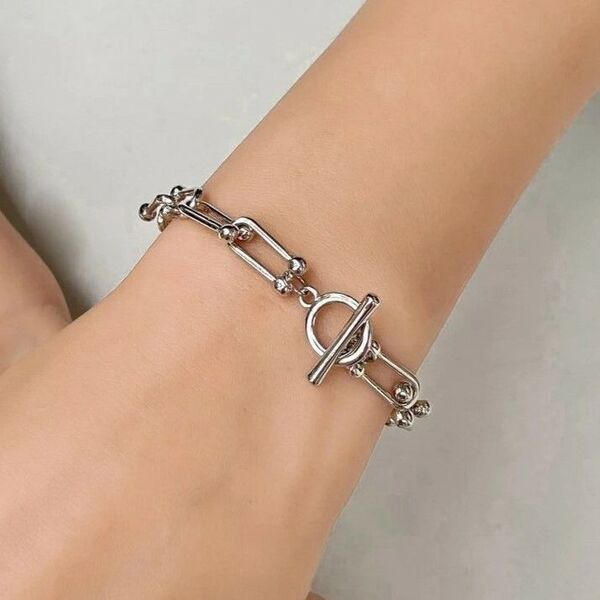 バックル ブレスレット シンプルモダン アクセサリー レディース シンプル シルバー アクセサリー996577