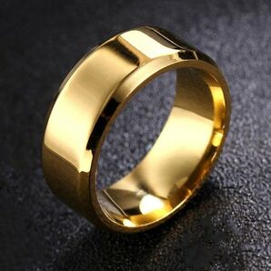 スタイリッシュ ミニマリスト ステンレス銅 リング ジュエリ メンズ ゴールド 無垢751353