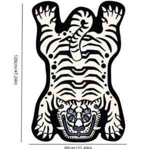 【新品・匿名便】チベタンタイガー風 ラグマット カーペット チベット絨毯風 トラ チベタンラグ チベットラグ ラグマット トラ