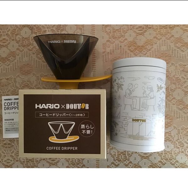 HARIO×ドトール コーヒードリッパー&コーヒー豆缶セット